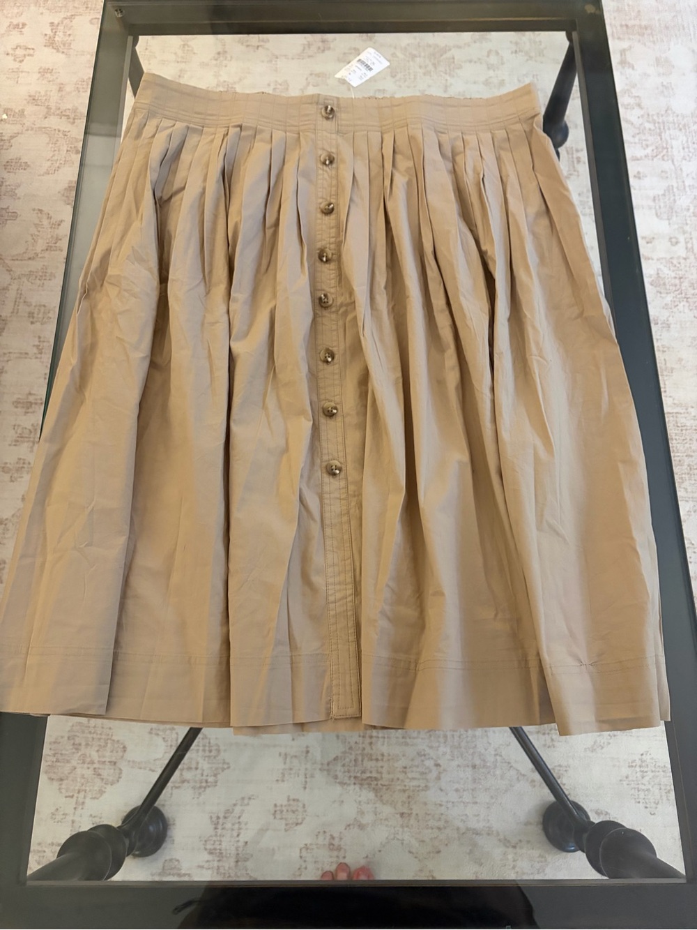 J. Crew Beige Button-Front Midi Skirt - Picture 2 of 10